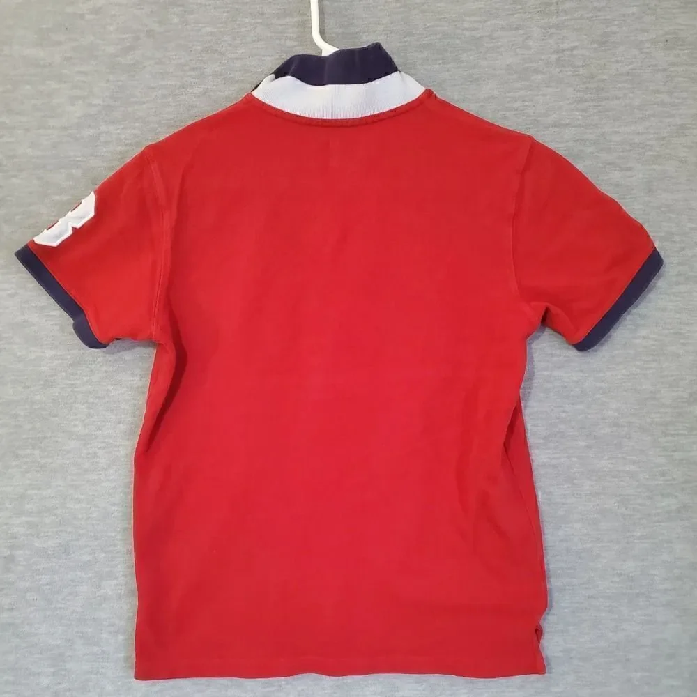 Gap Polo Kids XL Red Logo Spellout Pique Shirt